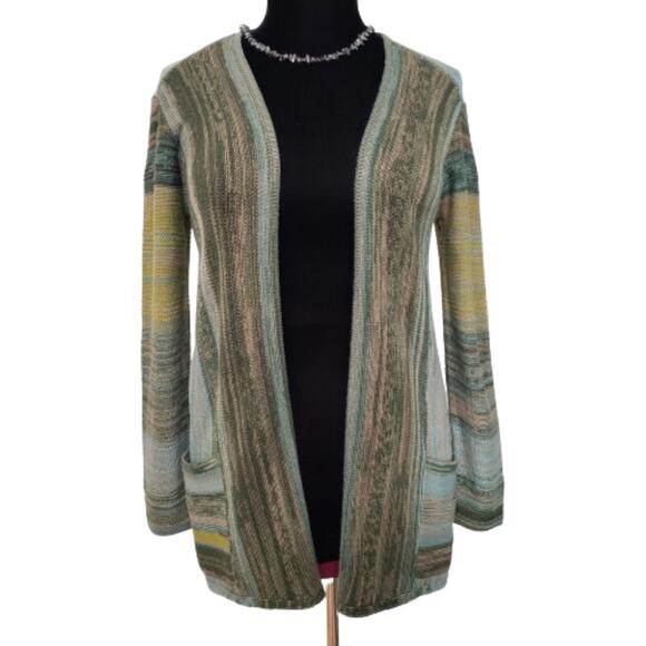 J. Jill Wool Blend Green Knit Open Cardigan Small - Picture 1 of 12